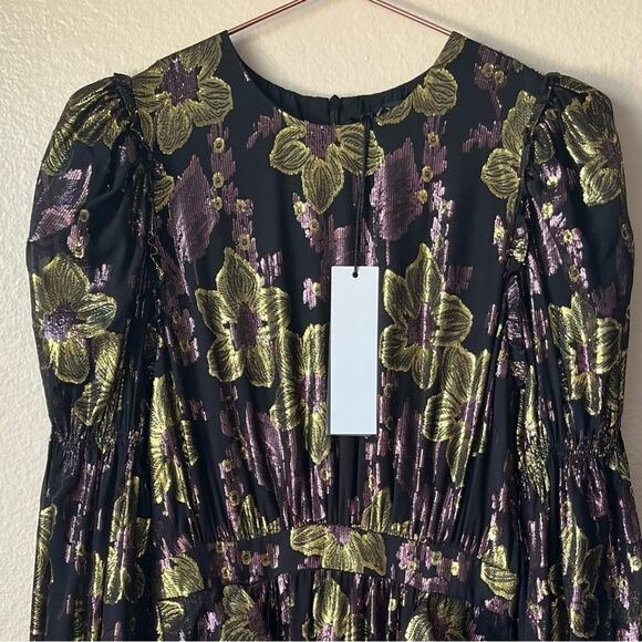 Front Row by Sara & Goldy silk purple and gold Lorax thread size 8 dress - Picture 3 of 7